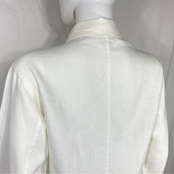 Gap 4-Pocket Front Off-White Linen Shirt Jacket - Picture 3 of 8